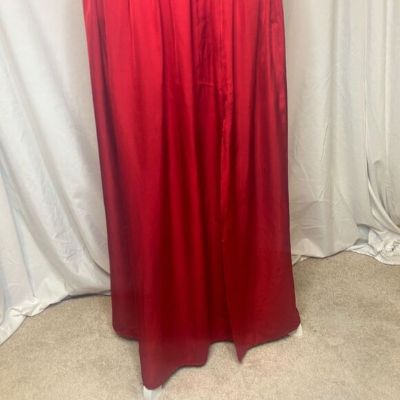 J. Crew Red Sideslit Ruffle Featherweight Low Rise Maxi Skirt Womens - Picture 4 of 6